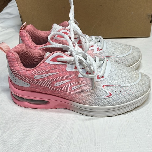 White and Pink Athletic Sneakers 8 - Picture 1 of 7